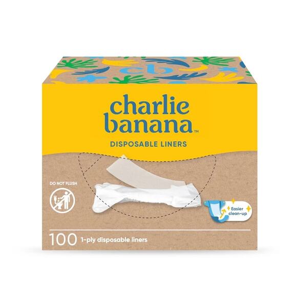 Charlie Banana Disposable Cotton Liners 100 Diaper Inserts New in Damaged Box - Picture 1 of 10